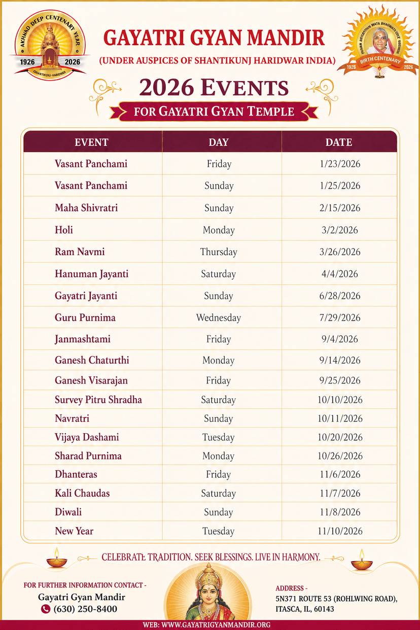 Gayatri Gyan Mandir-2026 Events